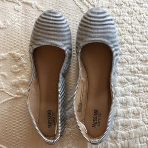 Ballet flats blue stripe textile shoes comfy 6.5
